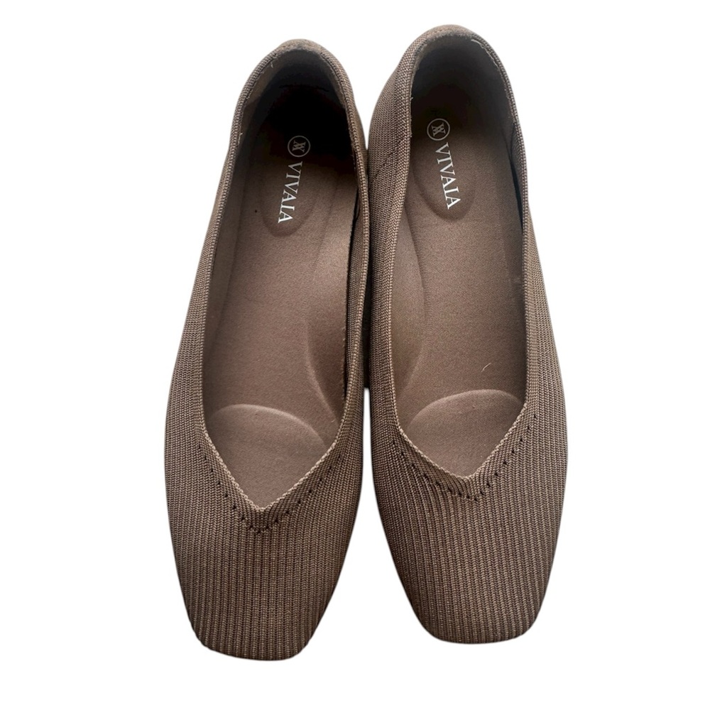 Vivaia Margot 2.0 Brown Square Toe V-Cut Ballet Flats Slip On Size 9 US (39.5
EU - Picture 2 of 13